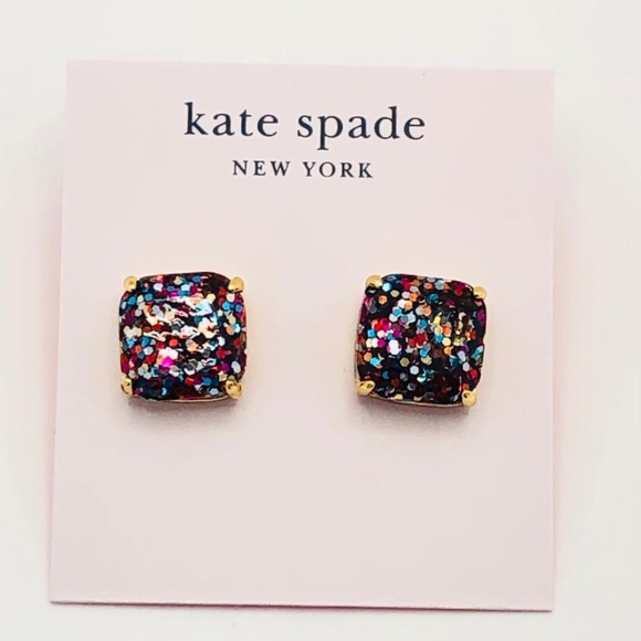 NEW Multi Color Kate Spade Glitter Studs 1/2” Squares - Picture 4 of 7